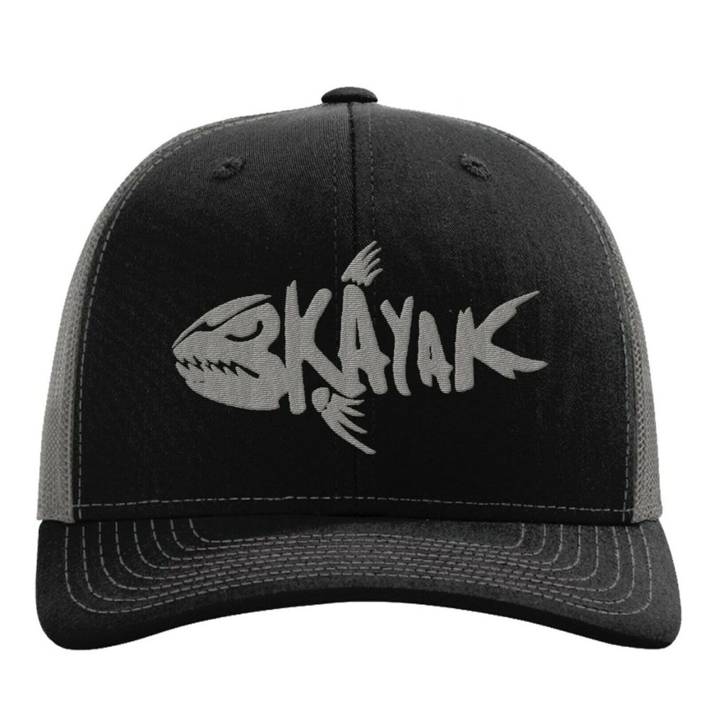 FISHING KAYAK EMBROIDERY  SILVER